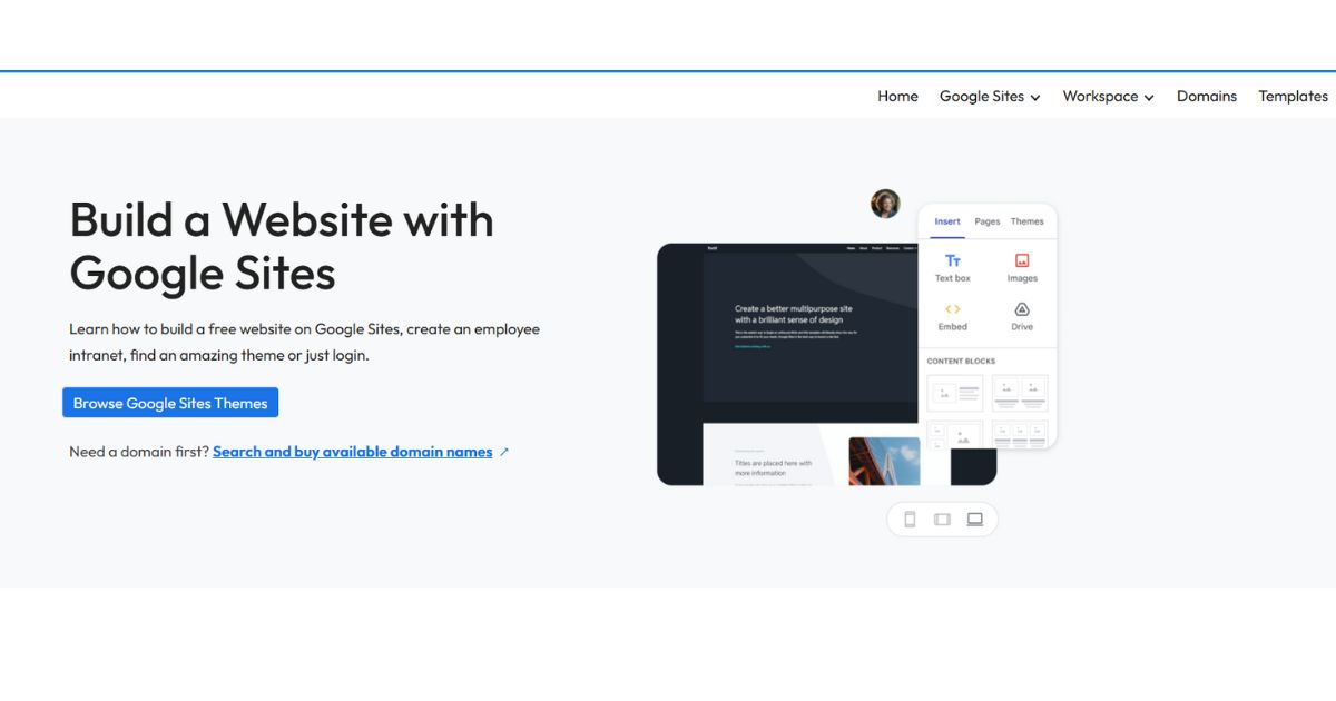 Google sites- free website builder